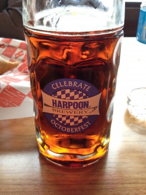 A liter of Harpoon's finest ale
